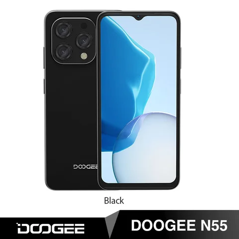 DOOGEE N55 смартфон с 5,5-дюймовым дисплеем, восьмиядерным процессором, ОЗУ 9 ГБ, ПЗУ 6,56 ГБ, 128 мАч, Android 14