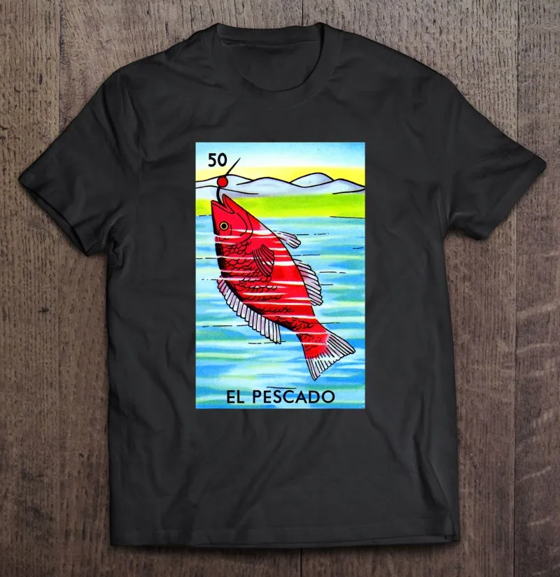 

Мексиканские лотерейные подарки-мексиканский бинго Эль Пескадо футболка для мужчин Мужская футболка гранж аниме футболка одежда мужская ф...