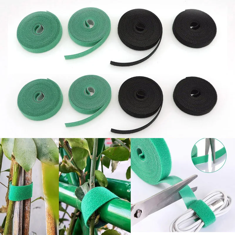 

Green Plant Bandage Tie Adjustable Plant Support Reusable Fastener Tape branch cable Wire storage For Home Garden Accessories s1