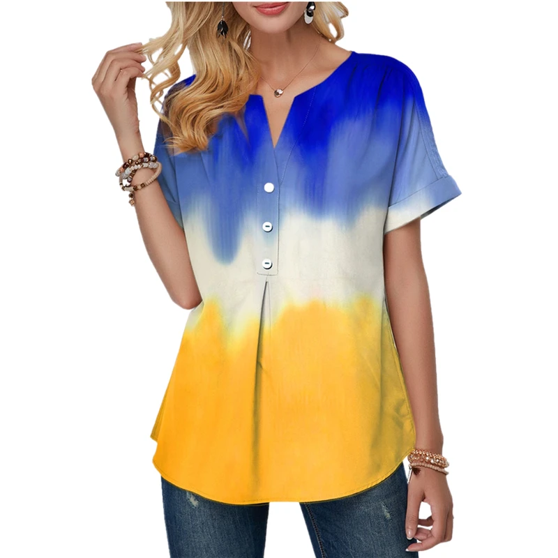 

Oversized Tye Dye Printed Tee Shirt Women Short Sleeve Harajuku Gradient Streetwear T-shirt Female Summer Y2k Clothes Tshirts