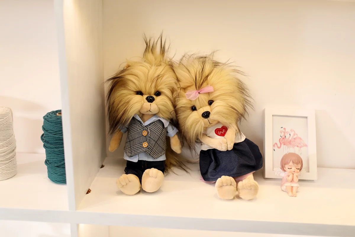 Йоркширская пара плюшевая кукла креативный дизайн милое мягкое удобное теплое