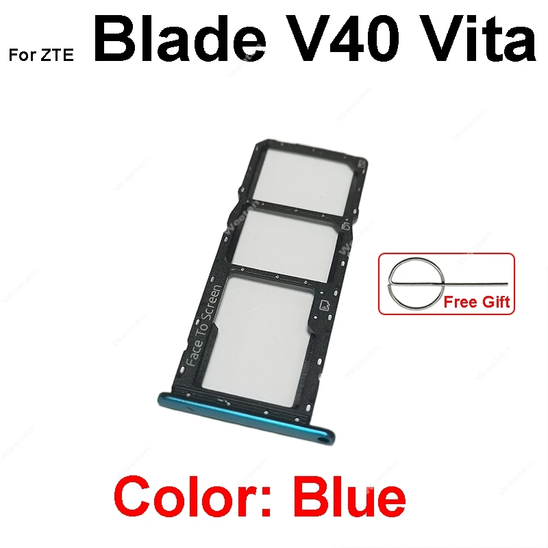 Держатель SIM-карты для ZTE Blade V40 V50 V60 Vita Design Axon 50 Lite, разъем для SIM-карты, замена SIM-ридеров, запасные части (art.: 3920d90893a8b) - 3920d90893a8b