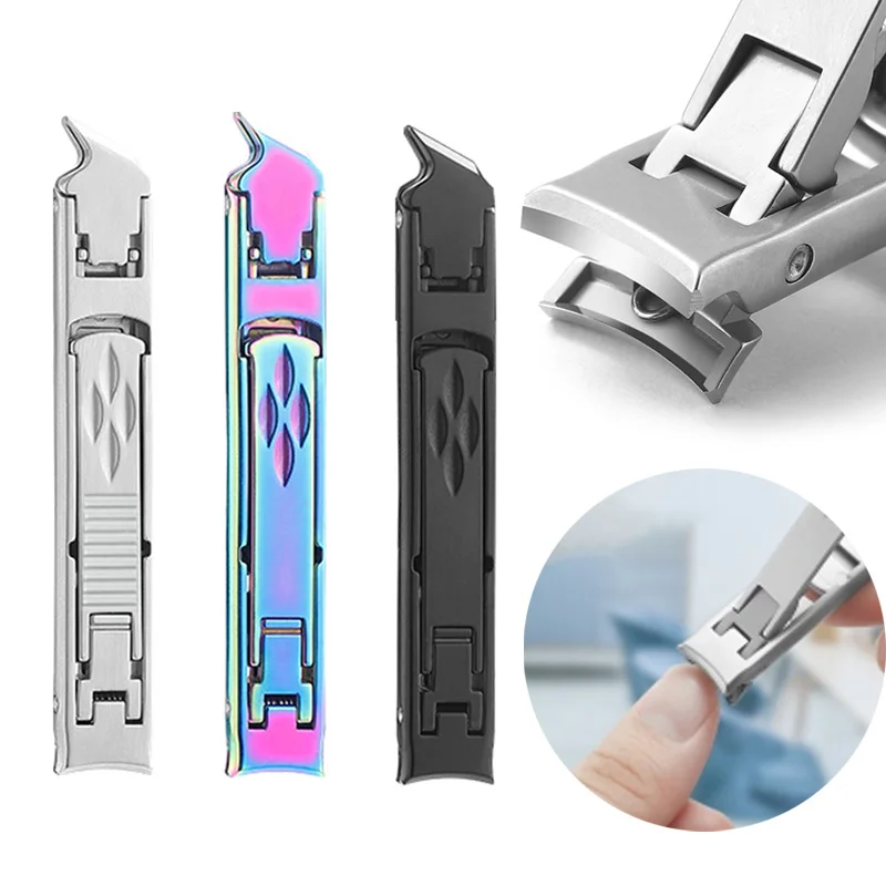 

1pcs Stainless Steel Nail Clipper Double-ended Dual-purpose Thin Portable Folding Nail Scissors Nail Clippers Manicure Tools