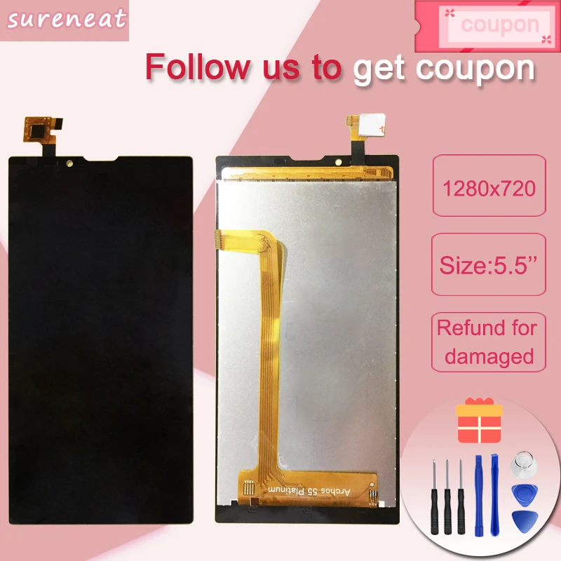 

5.5inch For Archos 55 Platinum LCD Display Touch Digitizer Sensor Glass Assembly 100% Tested Screen 1280*720+Tool