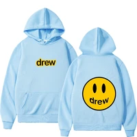 DREW House Fashion Justin Bieber Men Hoodie Unisex Sweatshirt Women Hoody Hip Hop Light blue Mens Hoodies clothes Streetwear