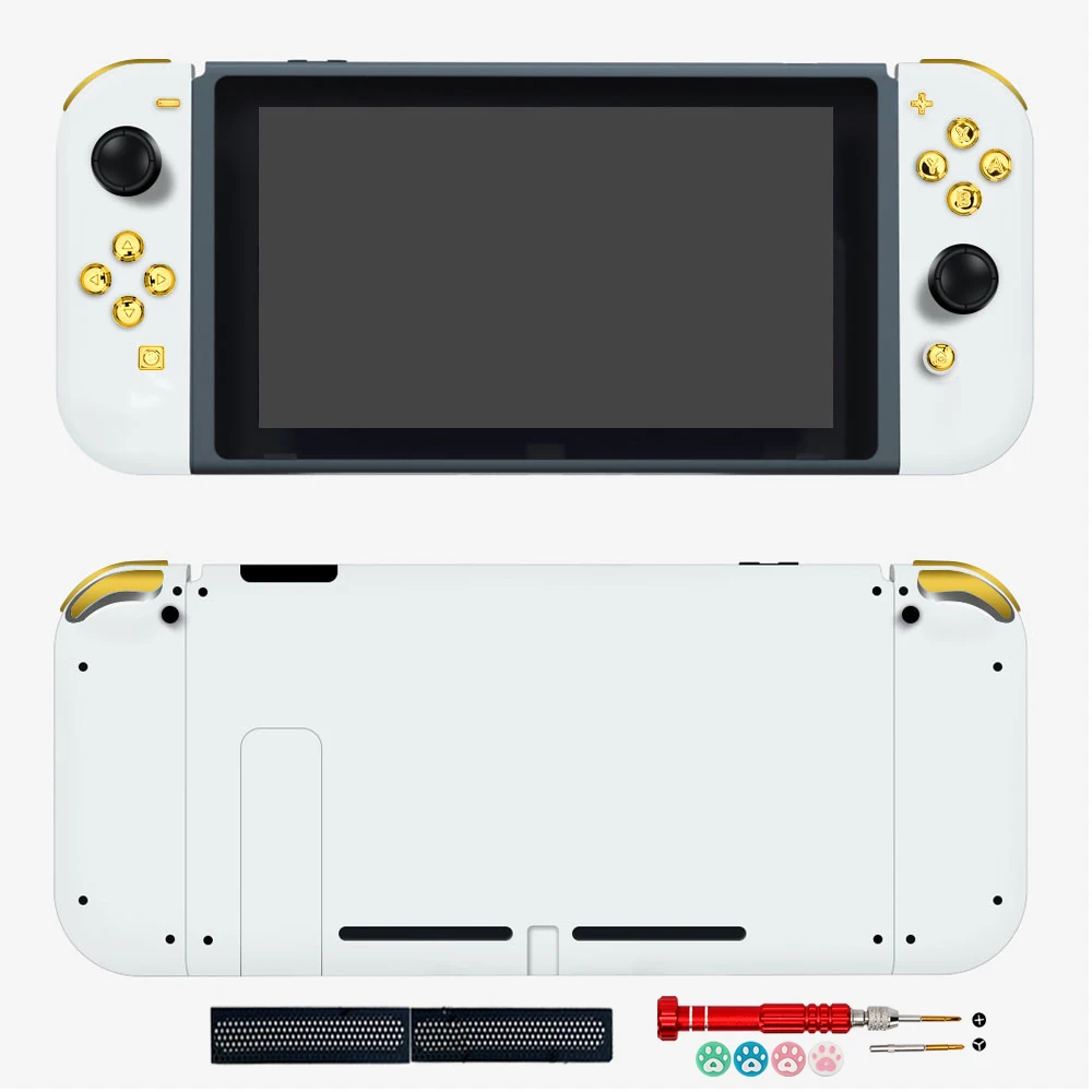 

Whole Set White DIY Replacement Shell Custom For Nintendo Switch Include Back Plate Joycons Controller Housing With ABXY Buttons