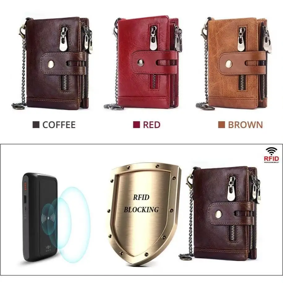 Высококачественный мужской кошелек из натуральной воловьей кожи для монет