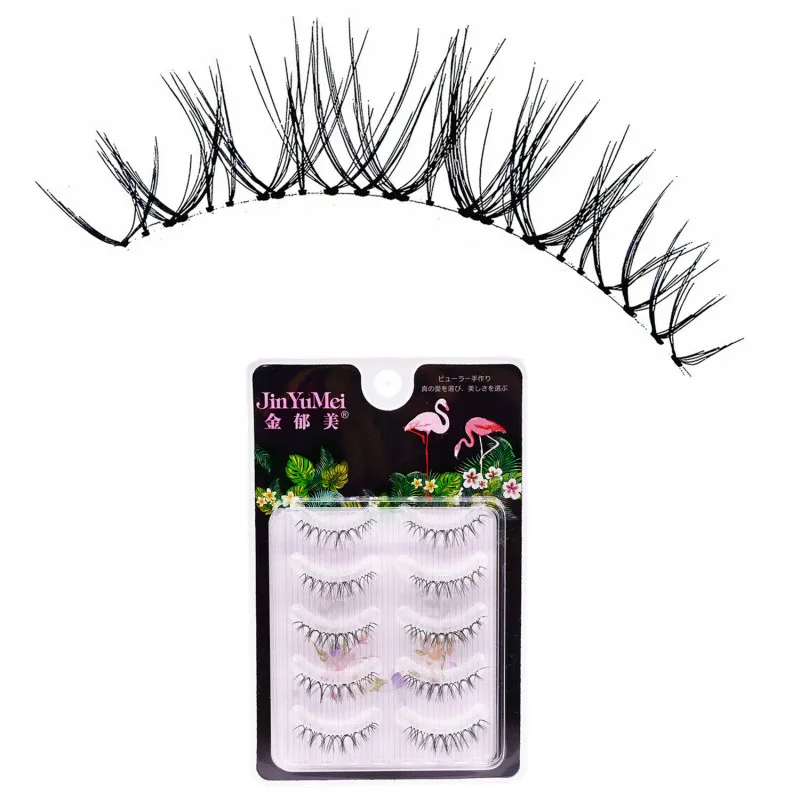 

5 Pairs False Eyelashes Set Natural Handmade Fiber Eyelashes Real Fiber Short Cross Fake Lashes Makeup Eyelash Extension