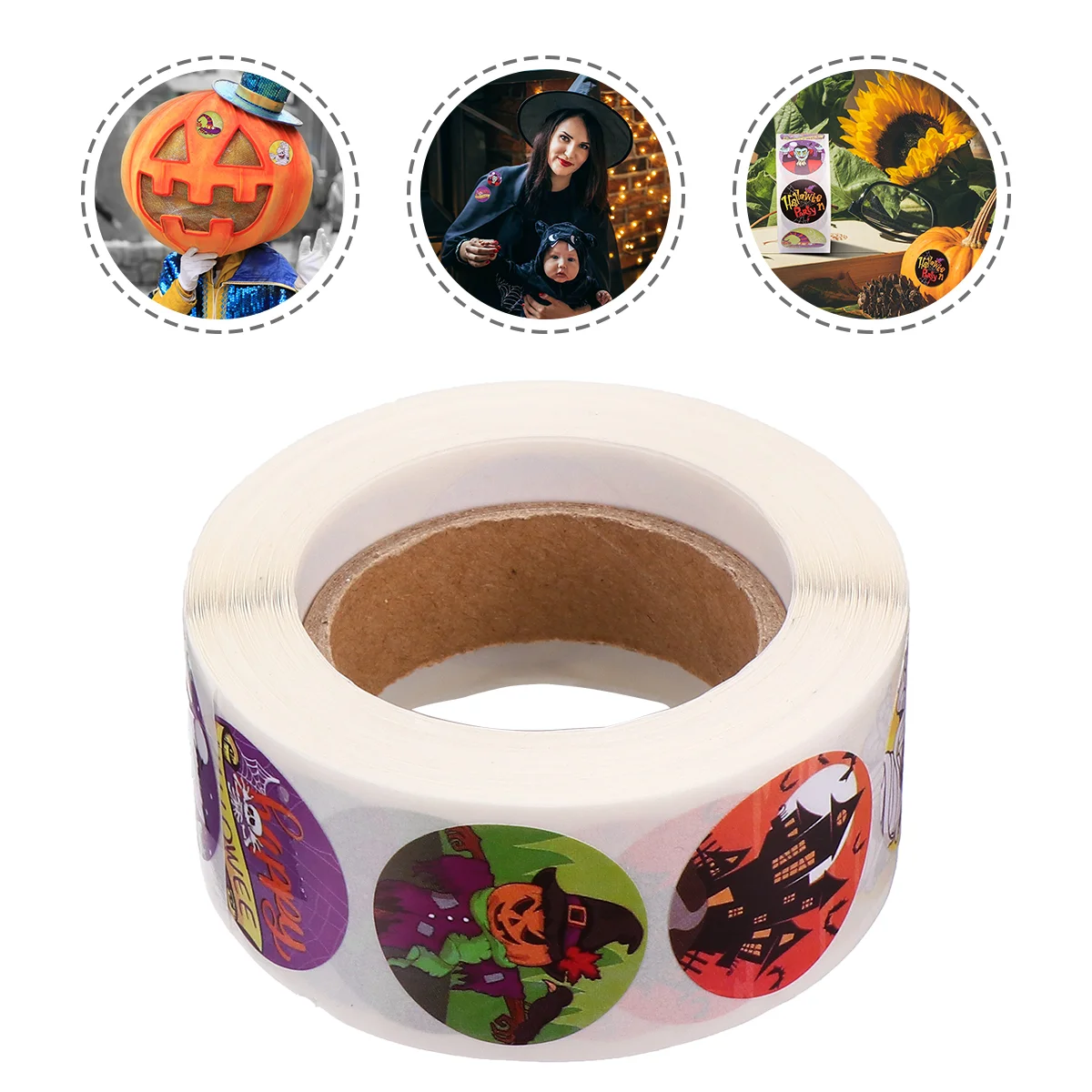 

1 Roll Stickers Funny Gift Packing Sticker Paste Decals Witch Stickers for Party