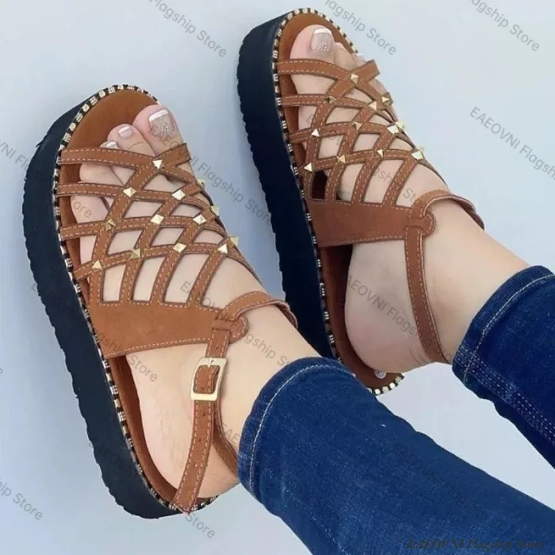 Plus Size Women's Shoes Summer 2023 New Comfort Casual Sport Sandals Women Beach Wedge Sandals Women Platform Roman Sandals