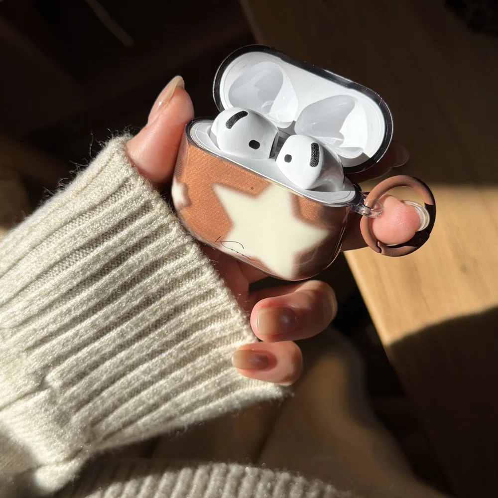 Фото Прозрачный коричнево-бежевый противоударный защитный чехол для AirPods 1 2 3 4 Pro Pro2 Pro3, мягкий чехол для наушников с кольцом-брелоком №5
