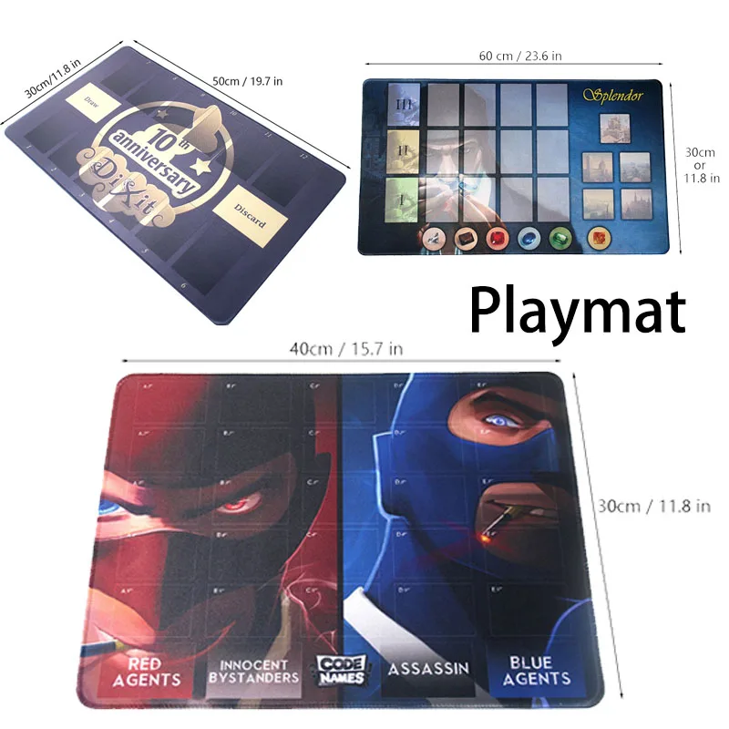 Синий игровой коврик с нескользящей поверхностью для любителей настольных игр