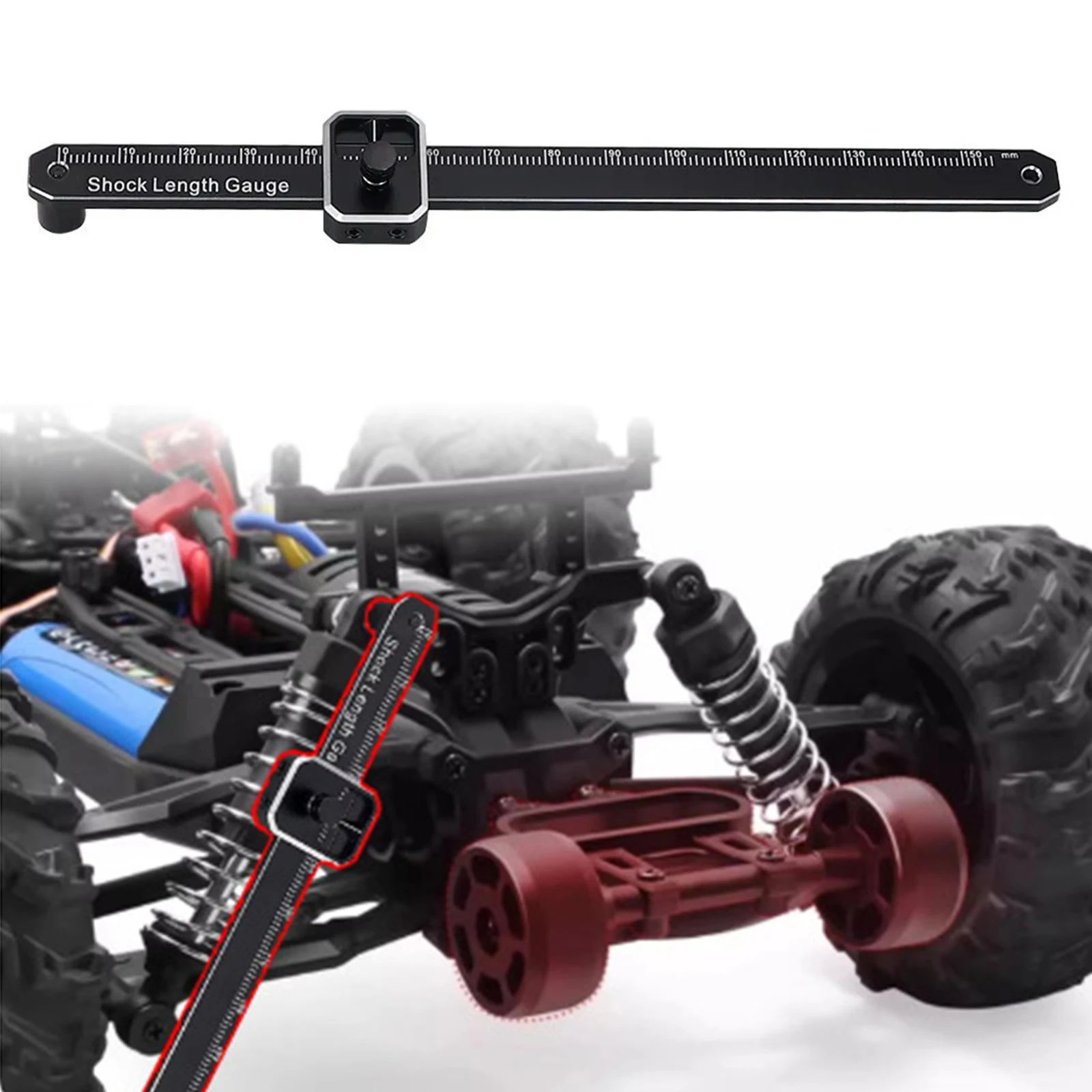Красный алюминиевый датчик длины удара 0-150 мм для радиоуправляемого автомобиля