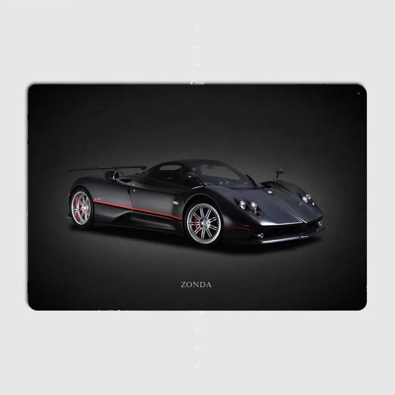 Классический автомобиль это потрясающий суперкар-это Zonda C12 металлический плакат