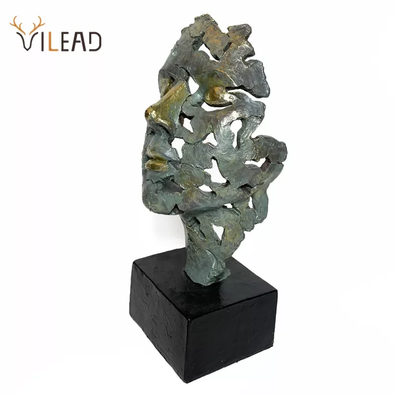

Vilead Retro Mask Statue Abstract Figurine Resin Crafts Home Decoration Living Room Interior Office Desktop Ornaments Decor