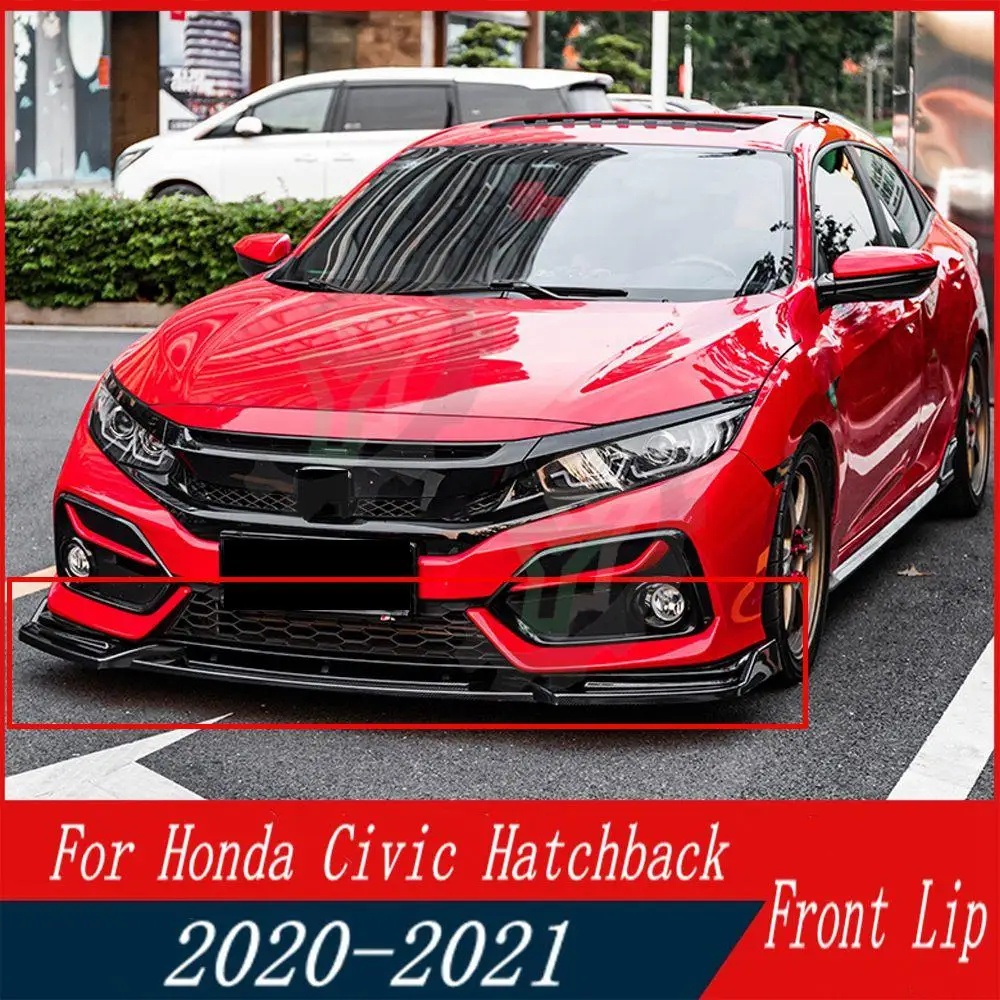 

Car Front Bumper Lip Spoiler Splitter Diffuser Detachable Body Kit Cover Guard For Honda Civic 10th Hatchback & Si 2020 2021