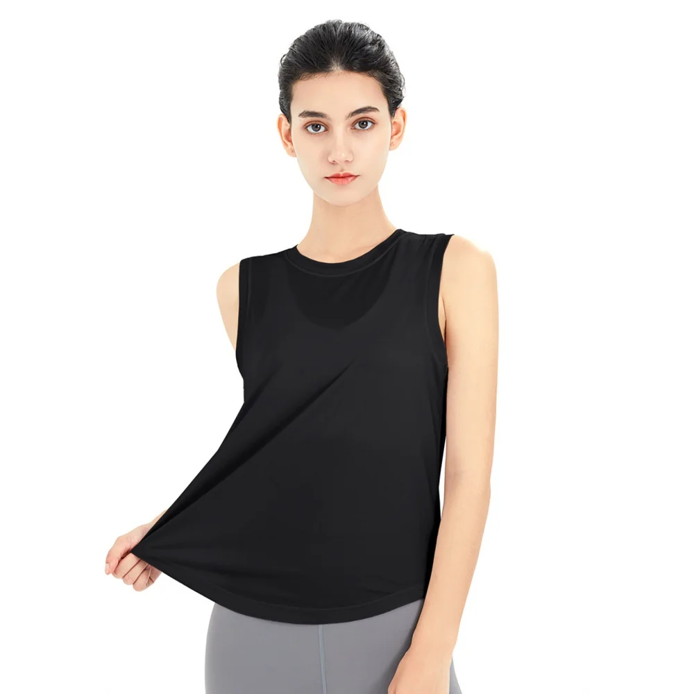 

Women's Mesh Yoga Shirt Sexy Sleeveless Loose Sport Top Blouse Cover Up Quick Dry Gym Clothes Running Fitness Tank Sportwear