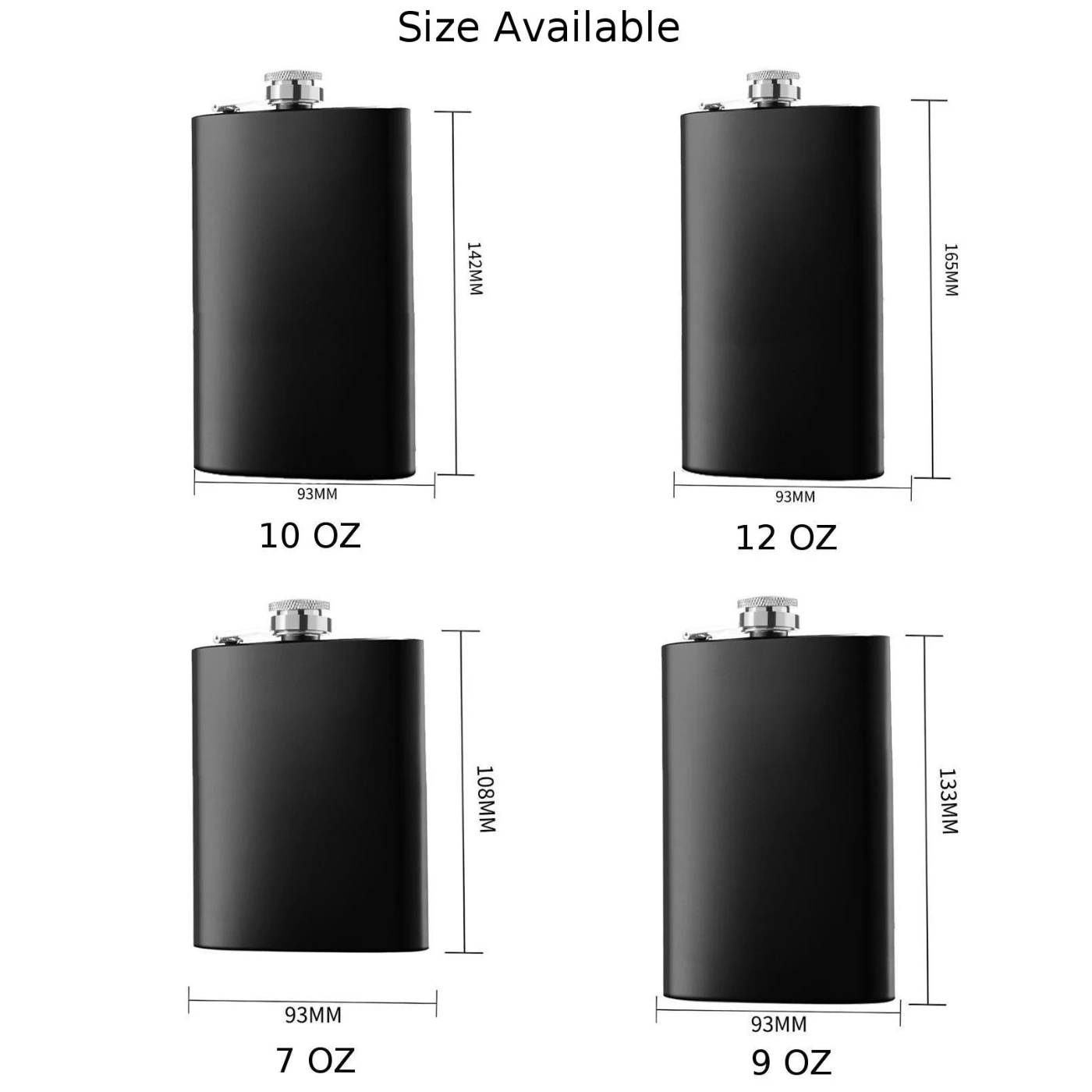 Карманная бутылка для виски из нержавеющей стали 6-12 унций