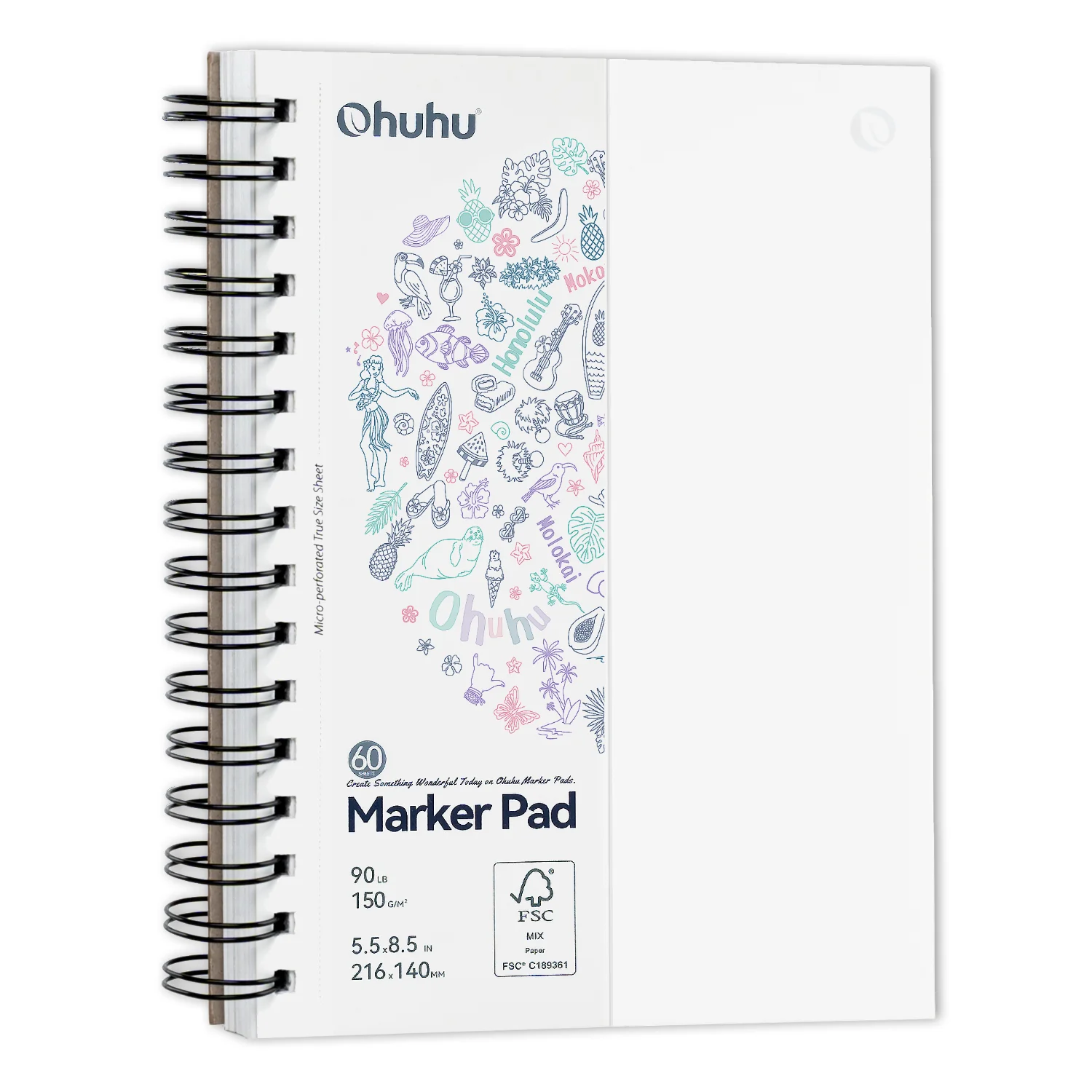 

Скетчбук Ohuhu, белый, двусторонний, 120 страниц