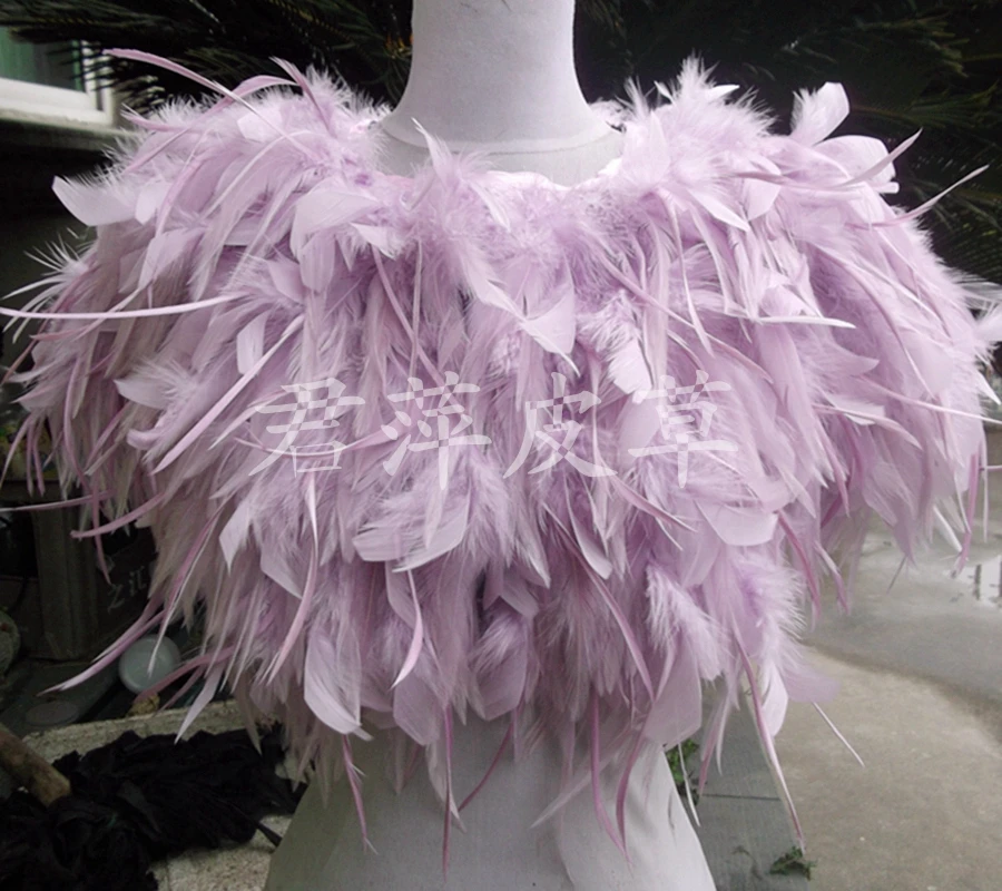 2022 New Design Feather Cape Good Quality Real Feather Women Top One Piece Vintage Free Shipping