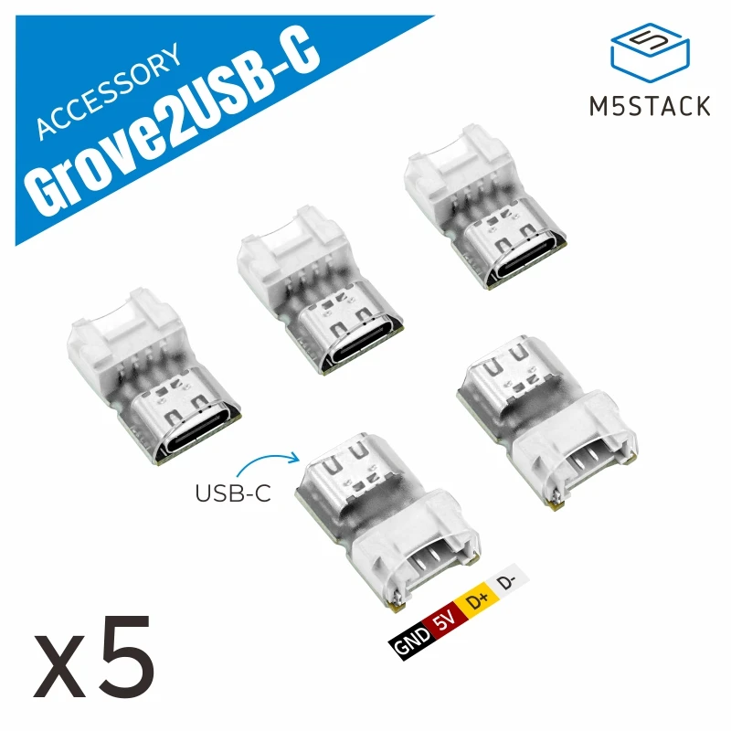 

M5Stack Grove — USB-C адаптер (5 шт.)