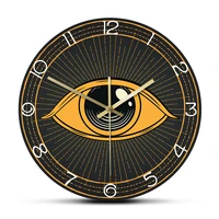 all seeing eye masonic symbol mystical art wall clock eye of provindence evil eye boho home decor illuminati silent quartz clcok