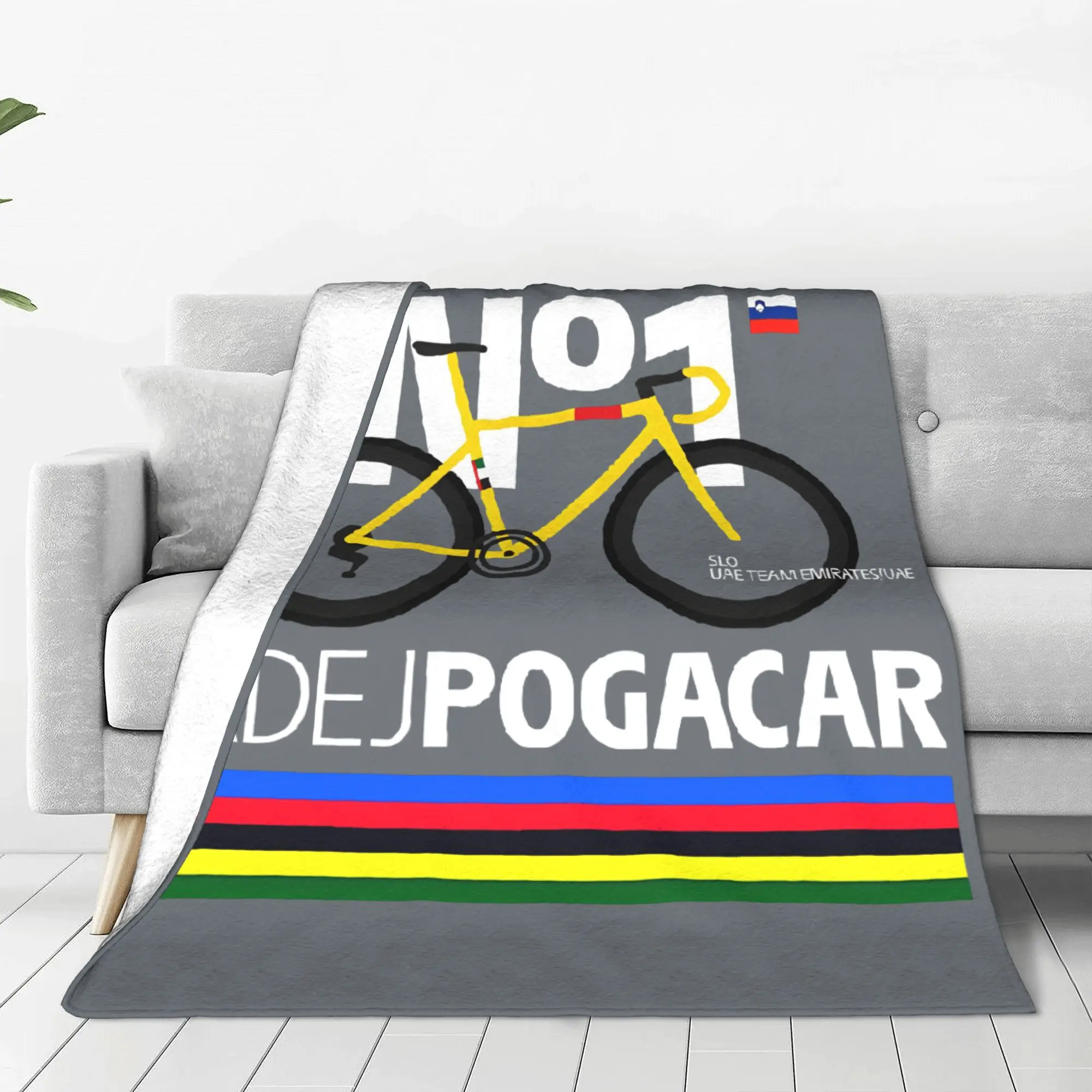 Одеяло Tadej Pogacar теплые уютные пушистые велосипедные одеяла Pogi Team Tour De France для