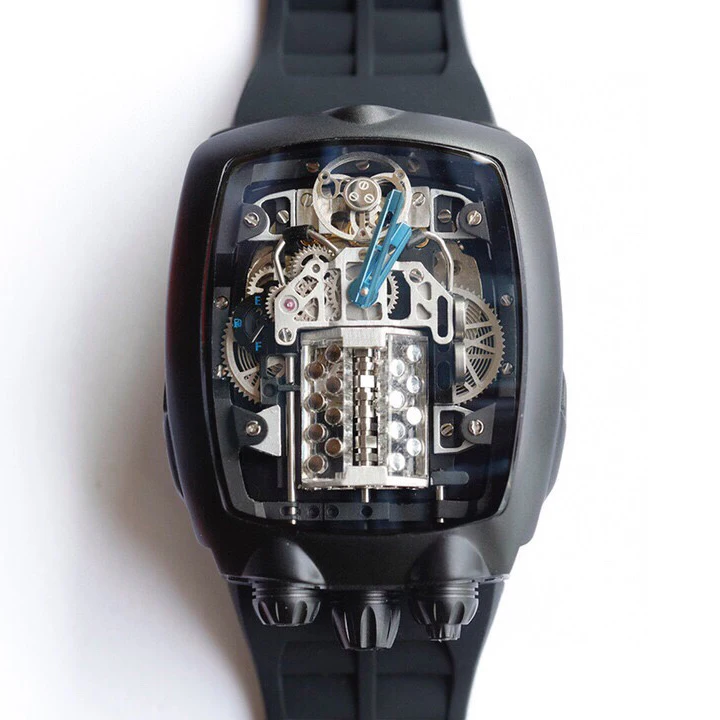 Мужские кварцевые часы астрономической серии Celestial с прозрачным дизайном на 360