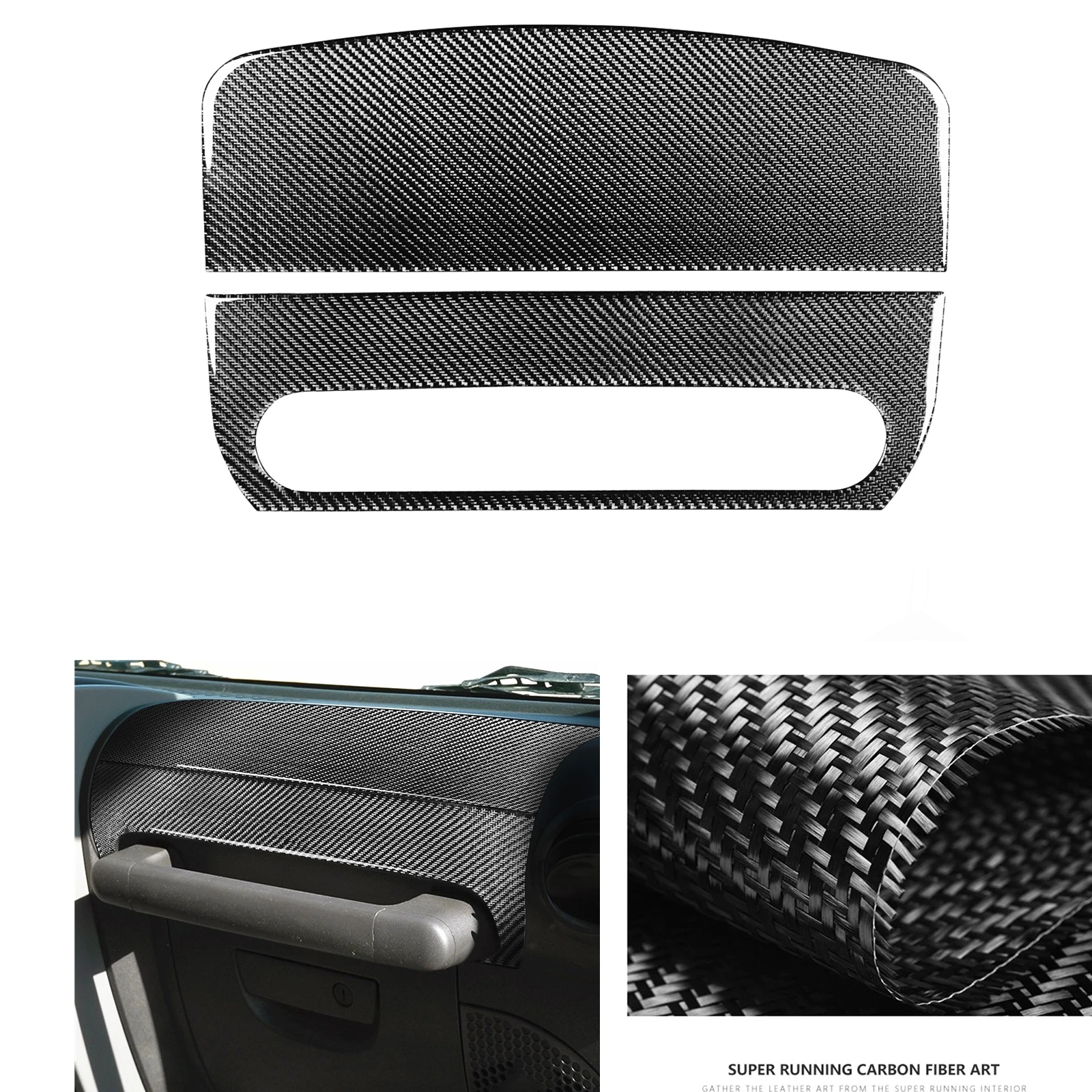 

Carbon Fiber Co-pilot Door Armrest Handle Panel Cover Trim For Jeep Wrangler JK 2007-2010 Car Interior Handrail Board Sticker