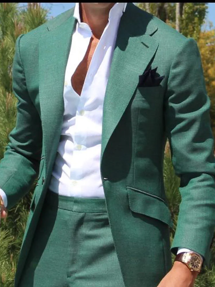 2022 Men's 2-piece Suit Slim Fitting One Port Business Blazer  Wedding Party  Evening Dress (Jacket  + Pants)