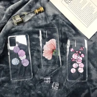 beautiful flower art phone case transparent soft for iphone 12 11 13 7 8 6 s plus x xs xr pro max mini