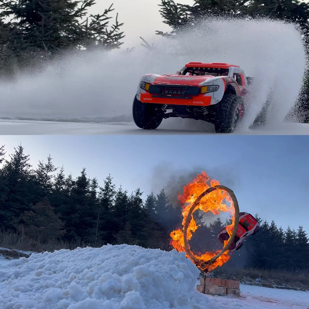 Фото Высокоскоростной радиоуправляемый монстр-трак JJRC Q130 1/14 4WD со скоростью 70 км/ч, с LED-подсветкой, бесщеточный, внедорожный гоночный автомобиль, подарок для мальчиков на день рождения №3