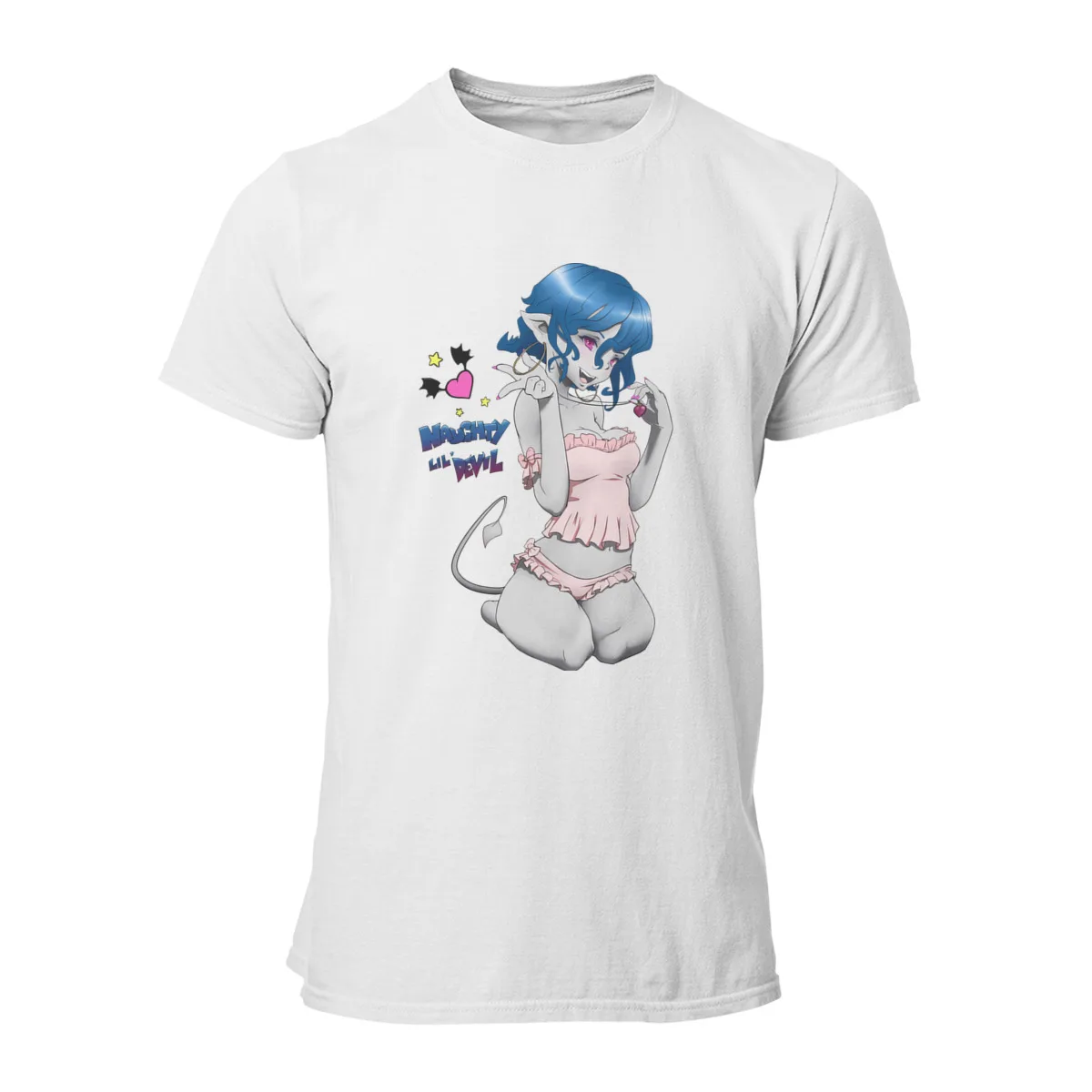 

Men's T-shirt Naughty lil' Devil Retro Hip-Hop Men Cotton Tshirt Tees Tops Anime Harajuku Streetwear Oversize