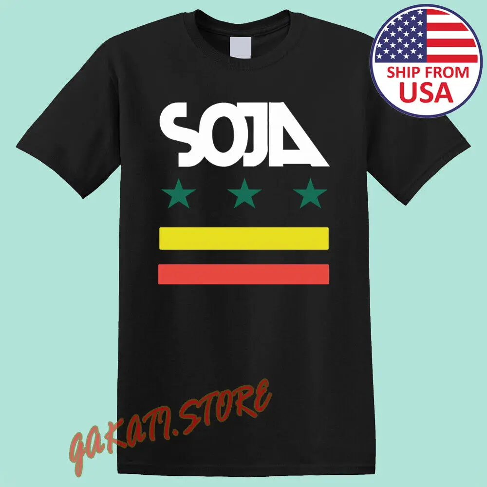 Мужская черная футболка SOJA размер S-5XL