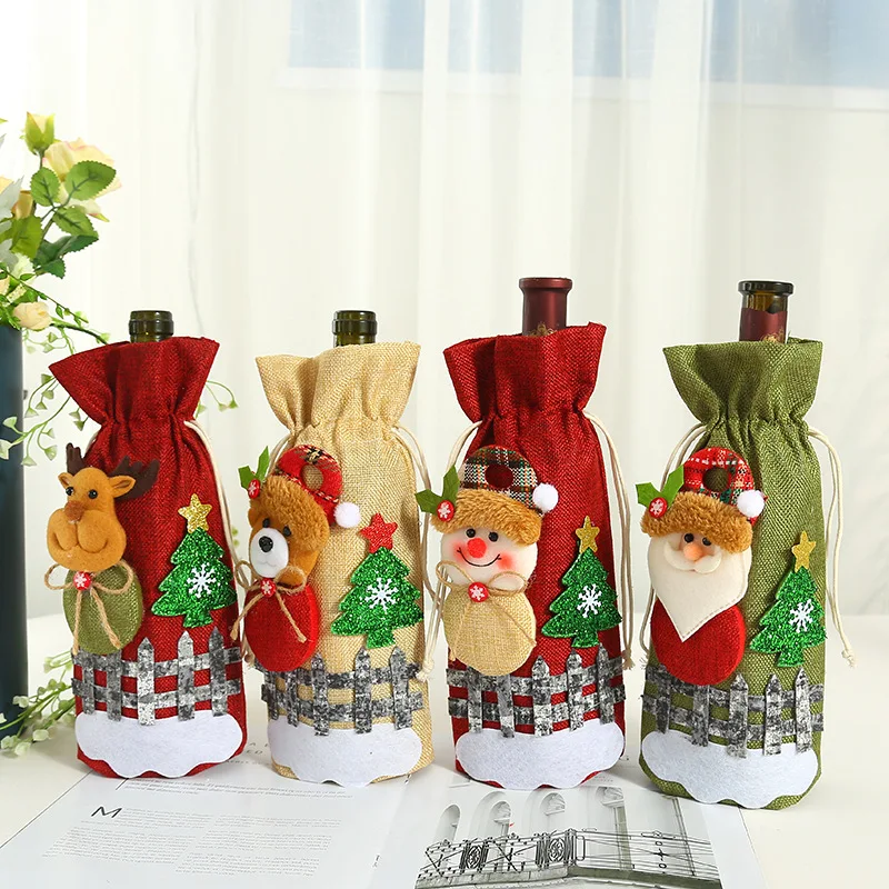 

New Christmas Party Supplies Christmas Decorations Wine Bags Wine Bottle Covers