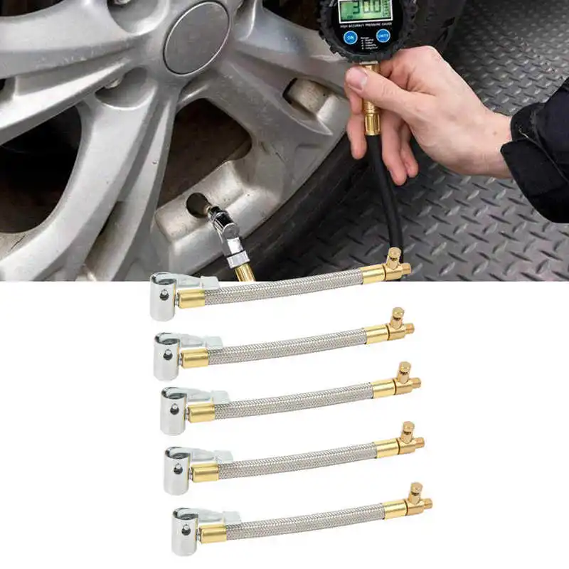 

5pcs 10cm Tire Inflator Hose Quick Inflation Air Pump Extension Tube Adapter for Motorcycle Bike Parts