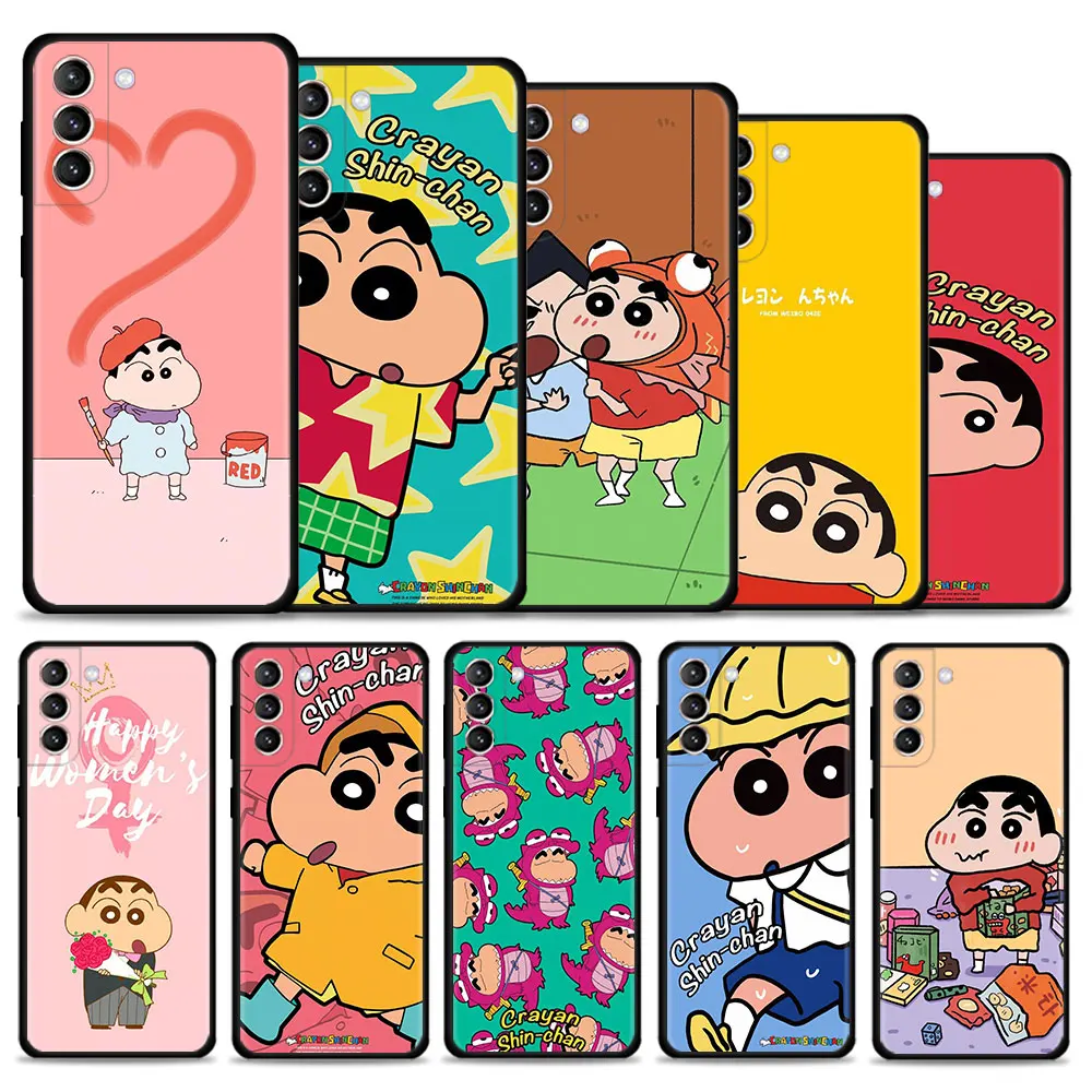 

Phone Case For Samsung Galaxy S21 S20 FE S22 Ultra S10 S9 S8 Plus S10e for Samsung Note 20 Ultra 10Plus Cartoon Shinchan Crayon