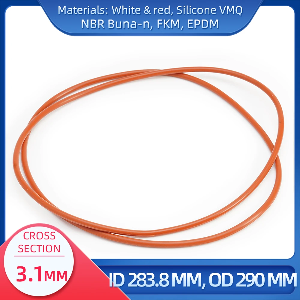 

O Ring CS 3.1 mm ID 283.8 mm OD 290 mm Material With Silicone VMQ NBR FKM EPDM ORing Seal Gask8