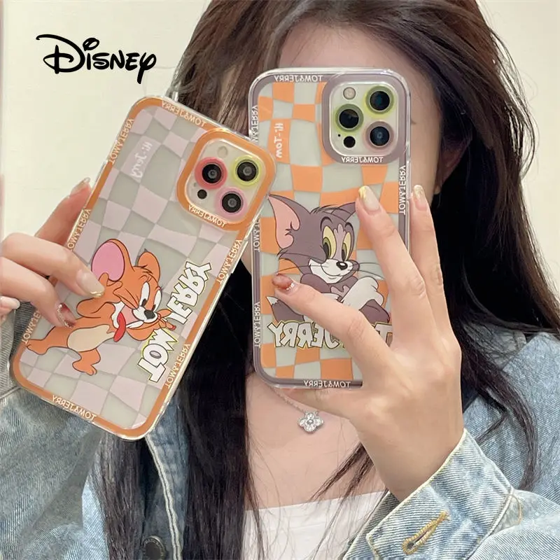 

Disney cartoon cat and mouse phone case for apple 11 12 13Pro max x xs xr xsmax fashion comic wind drop protection case