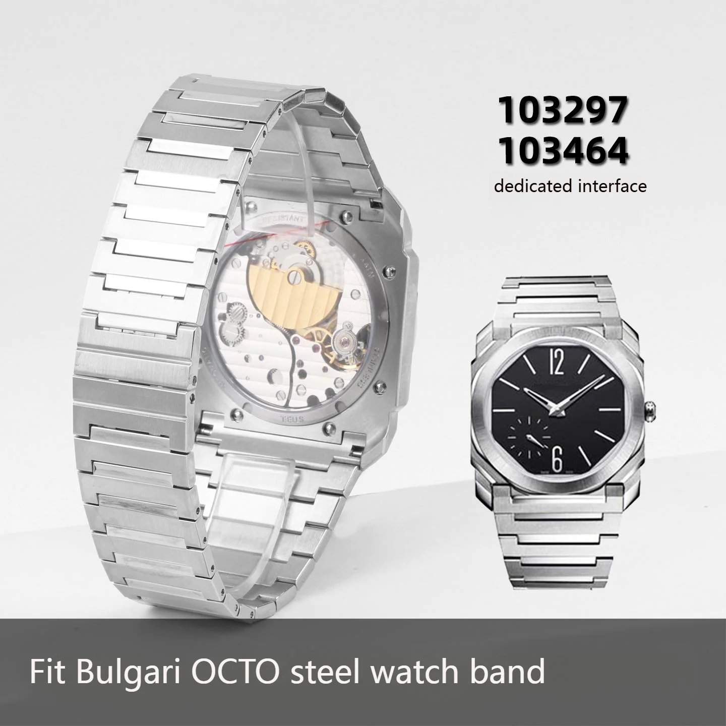 Фото Твердый титановый ремешок для Bulgari Octo, совместимый с 103467 103297, роскошный металлический сменный браслет №1