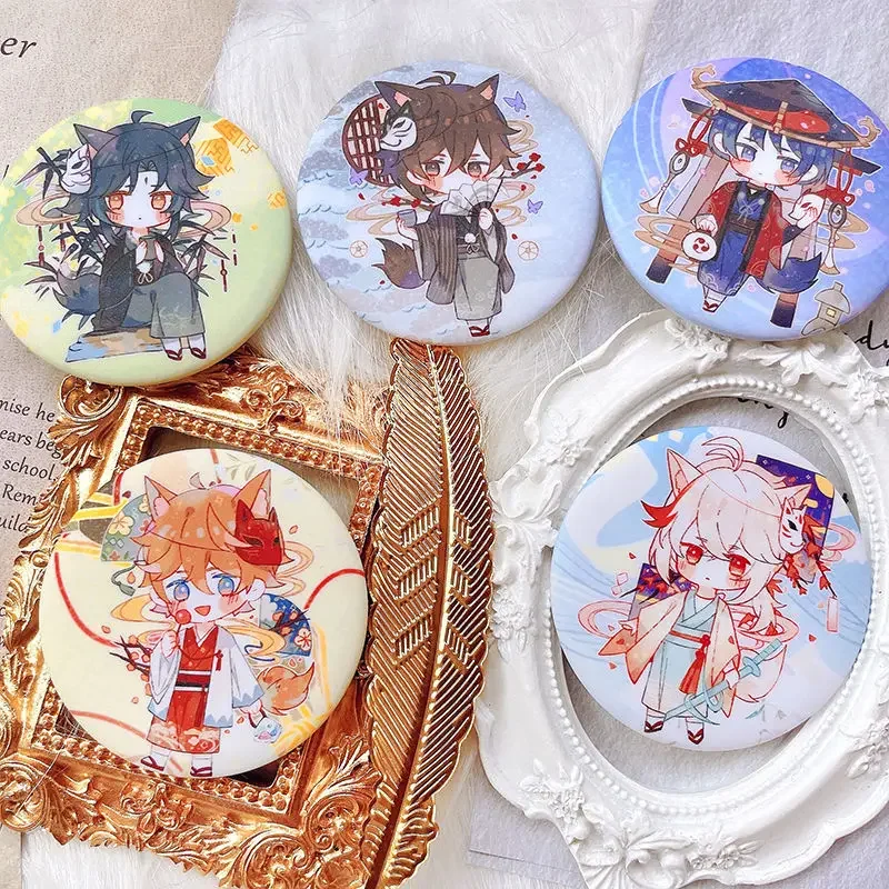 Хит продаж игровое кимоно Kazuha Scaramouche булавки металлический значок брошь