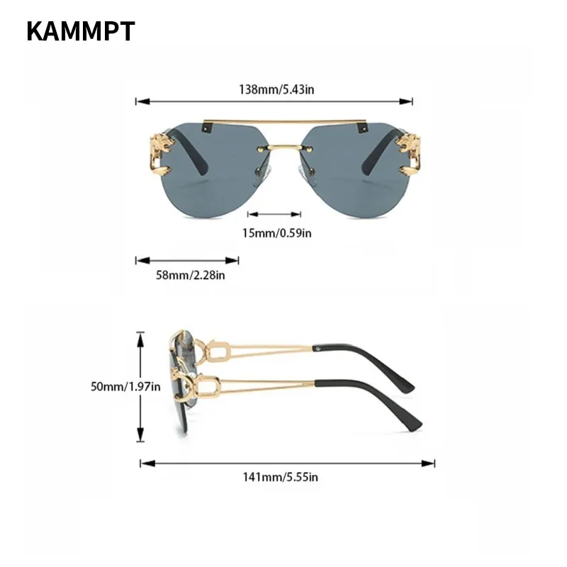 Солнцезащитные очки без оправы для мужчин и женщин UV-400 винтажные трендовые