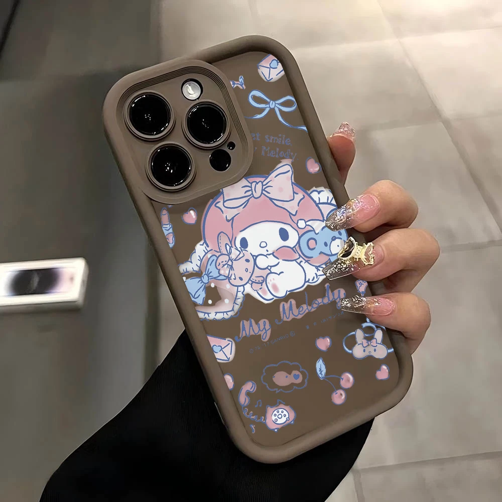 Pink My Melody Phone Case for Apple iPhone 16 15 14 Plus 13 12 11 iPhone16 Pro Max X Xs XR 8 7 SE Soft Shell TPU Cover