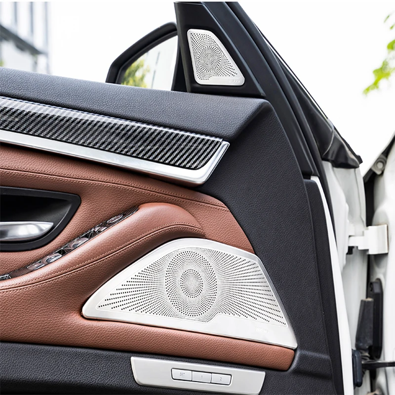 

Car Styling Door Audio Speaker Cover Trim Loudspeaker Tweeters Stickers Accessories For BMW 5 Series F10 F18 520i 525i 528i 530i