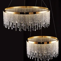 american crystal led chandelier living room bedroom dining room light luxury modern minimalist creative villa round crystal lamp