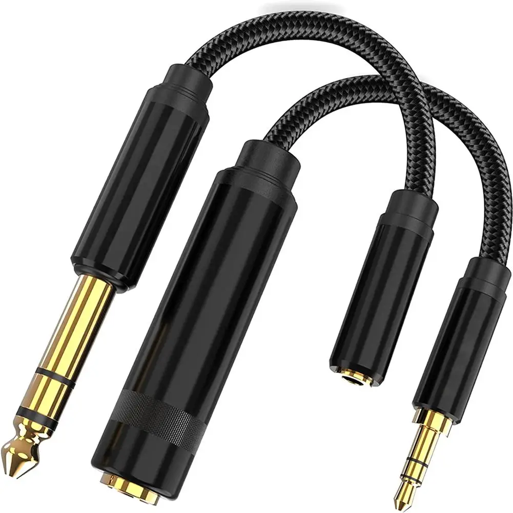 

Кабель-адаптер 2-в-1 с позолоченным штекером для наушников, 6,35-3,5, 3,5-6,35 м