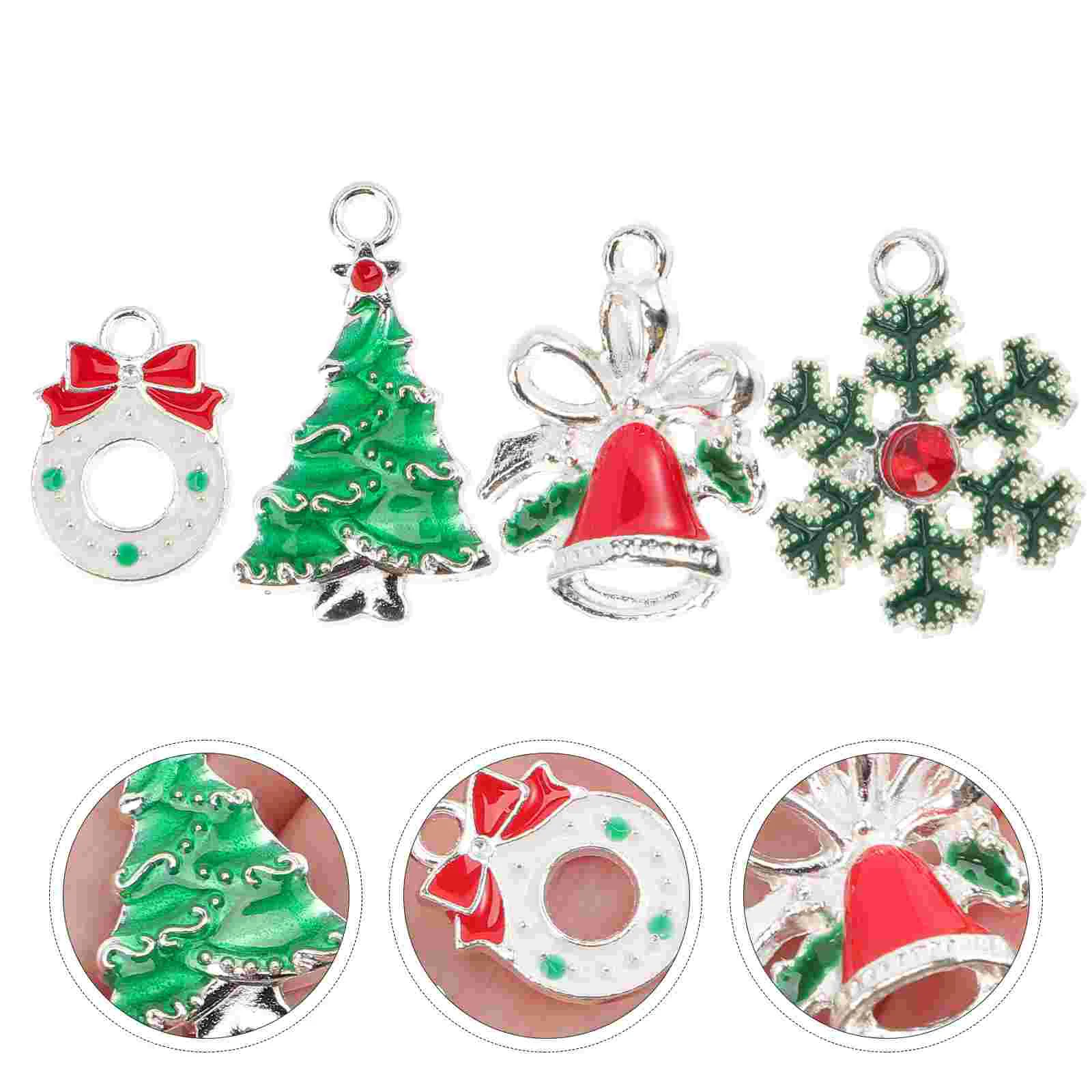 

40Pcs Christmas Charms Christmas Tree Snowflake Bell Wreath Charms Pendant