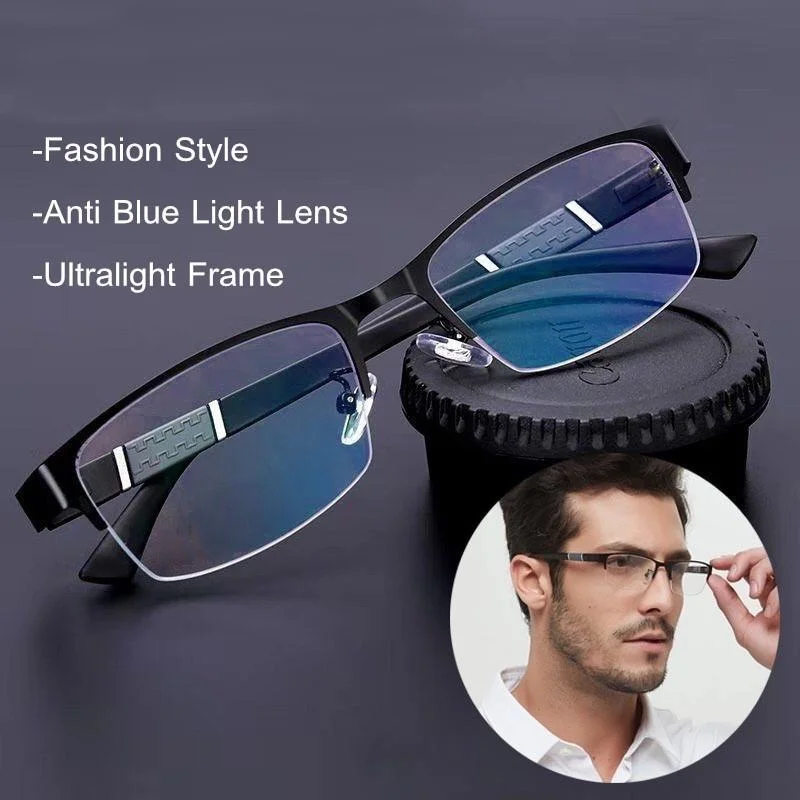 

BEGREAT Half Metal Frame Nearsighted Reading Glasses Unisex Myopia Eyeglasses High Quality Anti Blue Light Eyewear Photochromic