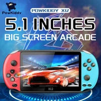 powkiddy x12p 5 1inch screen video game console 8g 3264128 bit support av 3000 portable tv handheld game console kids gifts