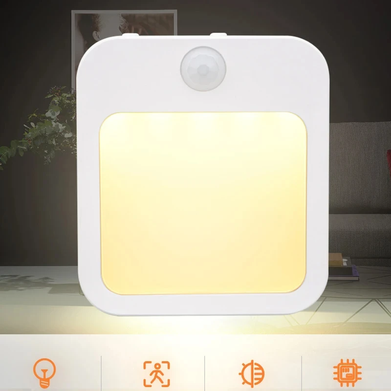 Лампа с датчиком движения настенная лампа европейской вилкой плавным